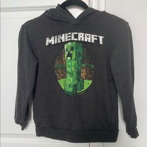 Minecraft Kids Hoodie - Charcoal with Green Creeper Design